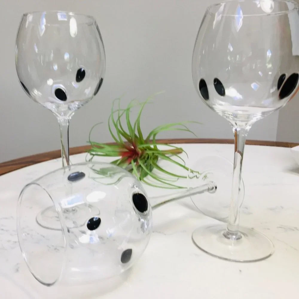 Classic Polka Dot Wine/Water/Juice Glasses (3)